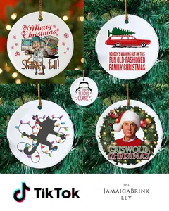 National Lampoon's Christmas Vacation Movie Ornament, Xmas Vacation Clark Griswold Plastic, Double Sided Ceramic Ornament, Christmas Funny Gift