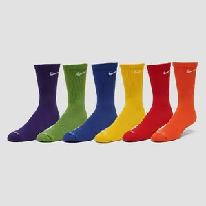 Nike Men's Everyday Plus Rainbow Crew Socks Size X-Large 6 Pack