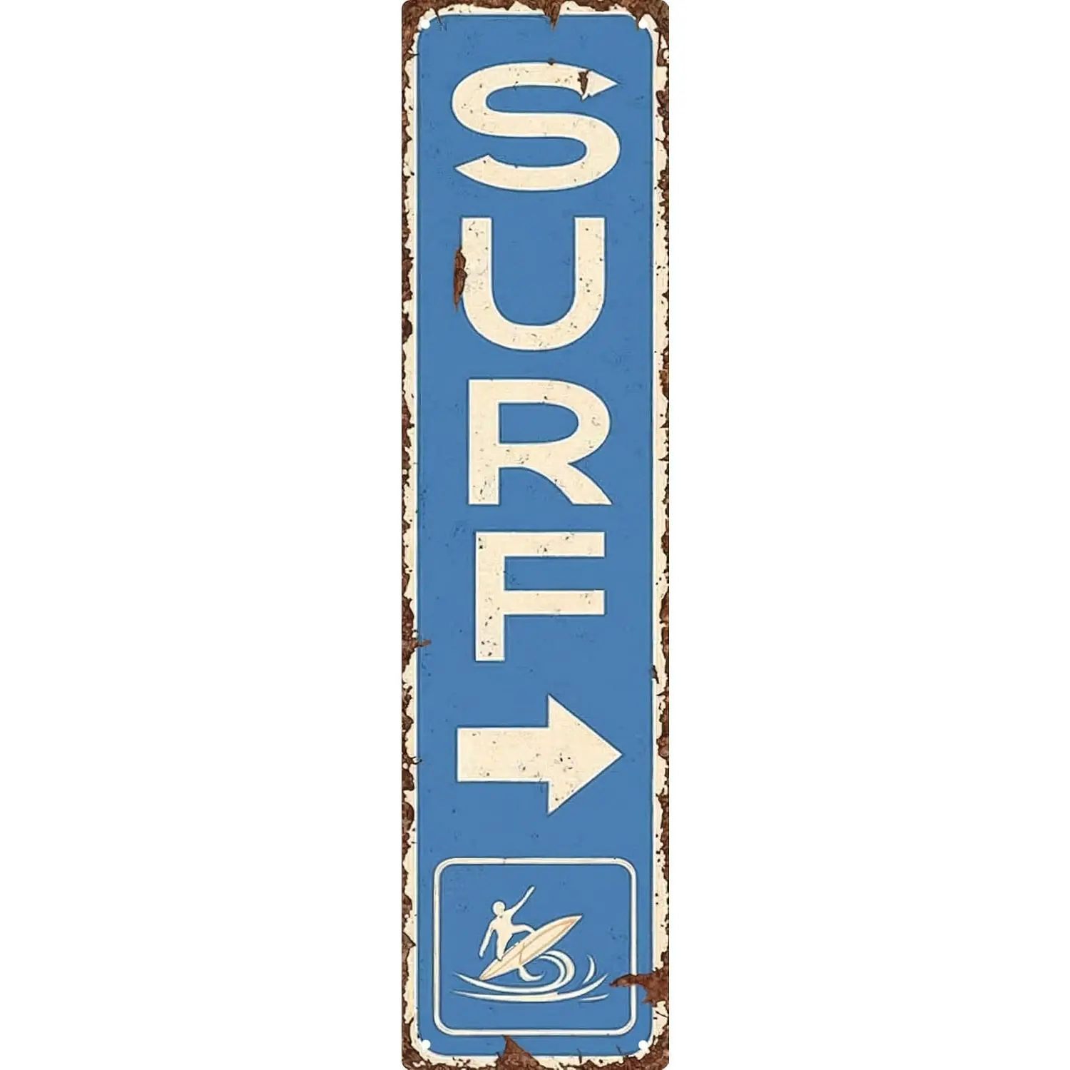 Vintage Surf Beach Nautical Metal Tin Sign 4x16 in Durable Metal Wall Art for Home Bar Cafe & Outdoor Decor Room
