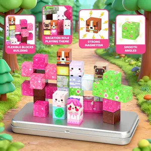 Castle Theme Magnetic Building Blocks Toy Set, Stem Magnetic Blocks, Building Block Sets, Travel Set, Sensory Toys, Halloween, Christmas, Birthday Gift, DIY Fun for Kids 3+