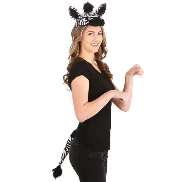 Zebra Headband & Tail Plush Kit