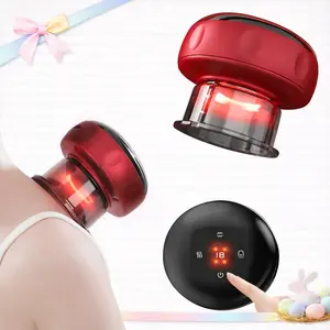 Electric Smart Heating Cupping Massager, 12 Gears Smart Vacuum Suction Body Massage Tool, Portable Rechargeable Massage Tool for Body Care