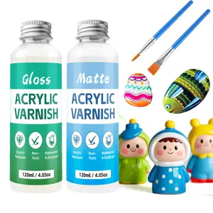Plaster Doll Oil Painting Water-Based Varnish Dust-Proof Gloss Varnish & Matte Varnish Two Finishes Available Sealing Agent Art Craft Supplies Handmade DIY Varnish Art Supplies 120ml