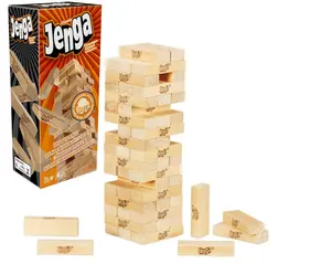 Jenga Game - The Original Wood Block Game with Genuine Hardwood Blocks Stacking Tower Game for Ages 6+ 1 or More Players Party Games for Kids Family Games from China