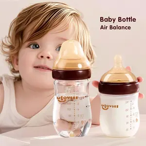Professional Baby Bottle, Breastfeeding Bottle, 1 Count Detachable Glass Anti Colic Feeding Bottle with Bottom Air Balance Hole, Milk Bottle for Newborn, Perfect Gift for Newborn