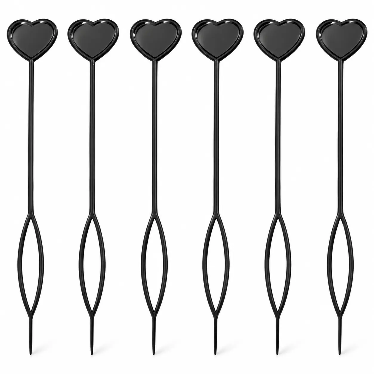 6 Pack Hair Beading Tool, Quick Bead Loader for Hair Styling, Black Bead Threading Accessory for Creative Hairstyles