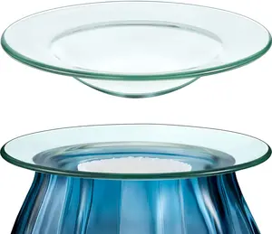 Replacement Oil Warmer Dish Round Glass Dish Wax Melt Candle Warmer Bowl Plate Lid Tray for Aroma  Lamp Electric Lamps Oil and Tart(,4.5 Inches)