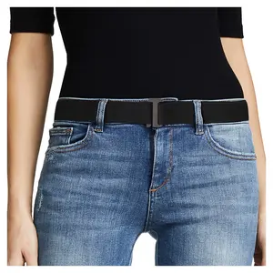 JASGOOD Women No Show Stretch Belt Invisible Elastic Web Strap Belt for Jeans Pants Dresses with Flat Buckle Adjustable Belt Set