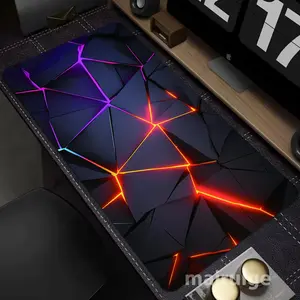 1-Pack XXL Extra-Large Gaming Mouse Pad, 3D Geometric Red and Blue Gradient Design, Thickened, Non-Slip, Rubber, and Washable Mouse Pad, Computer and Office Decorative Accessories, Top Choice for Gamer Gifts, Ideal for Laptop, Study, and Work Desks