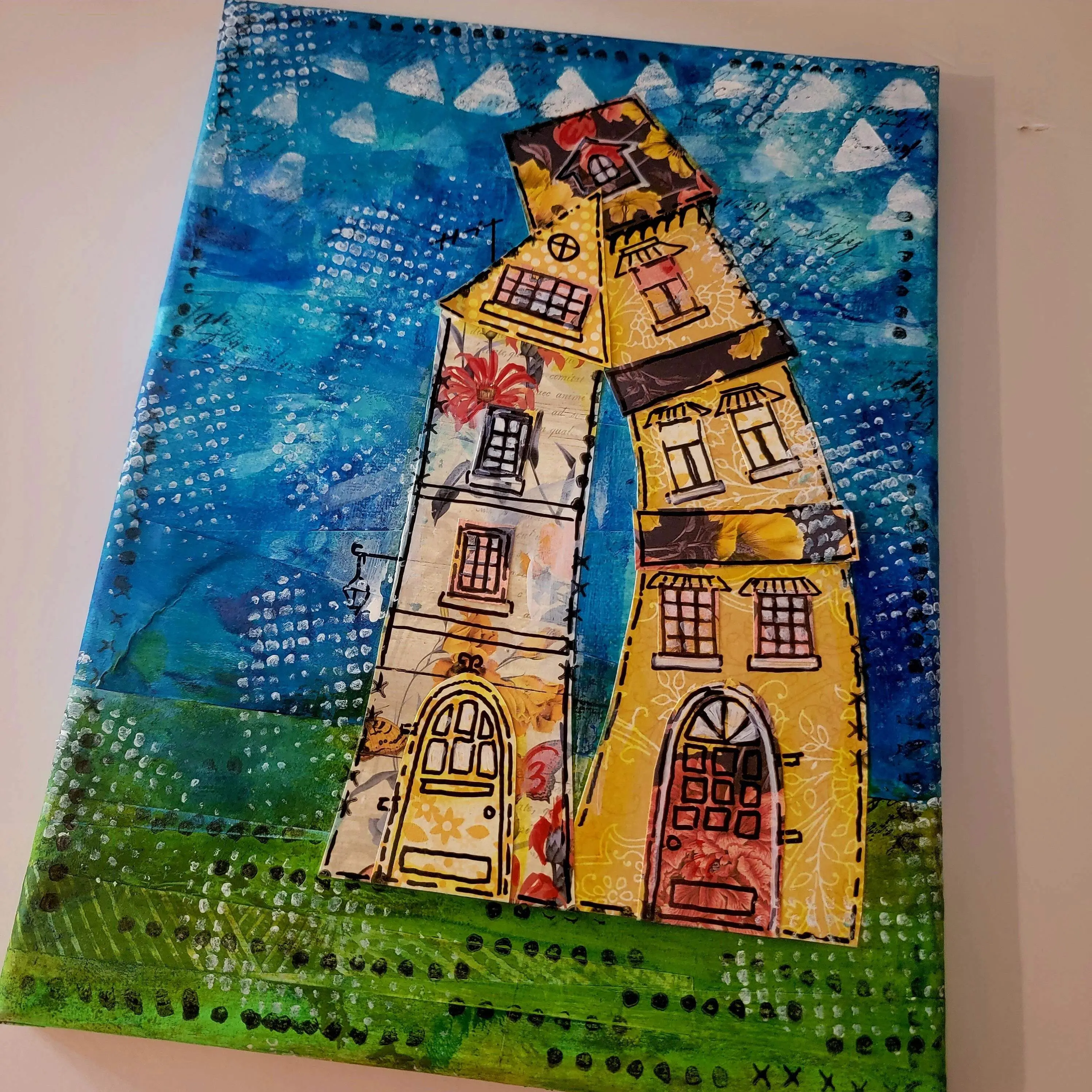 Original mixed media art canvas | Collage mixed media | Collage art | Original abstract art 9x12