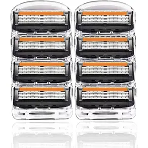 Suitable for Gillette 5 full series -5-layer manual safety razor blades, shaving beard razor blades (8-piece set)