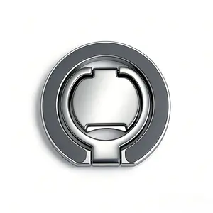 2-in-1 magnetic ring holder features 360° rotation, is compatible with all models, provides a secure grip, and is easy to install. Made of zinc alloy with strong magnets on both sides, it functions as both a ring holder and a MagSafe-compatible stand.