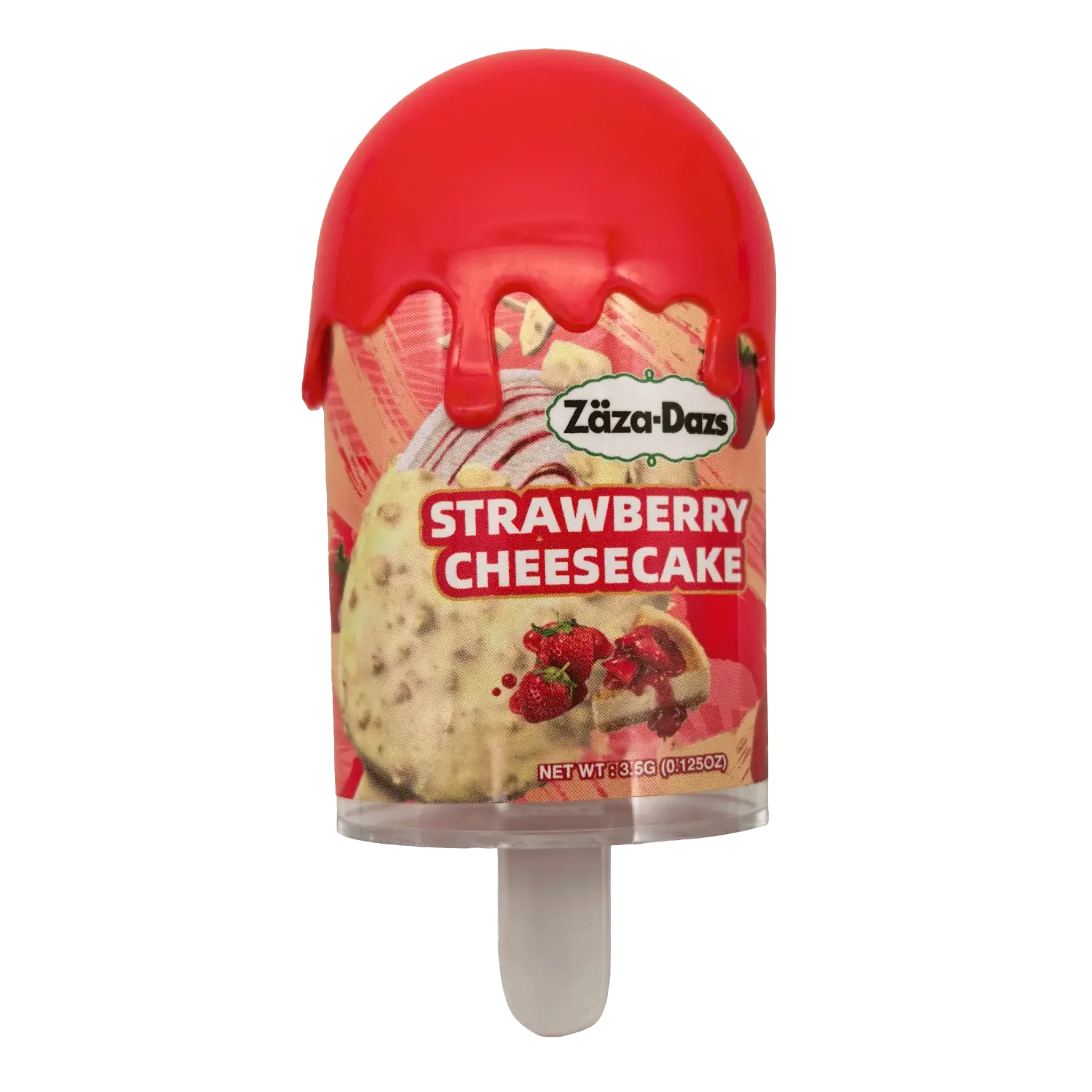 12-Pack Popsicle Style Plastic Storage Containers with Decorative Wrap Labels – Strawberry Cheesecake Design