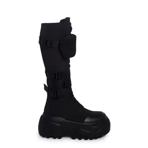 Mad Hustle Knee High Combat Boots