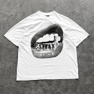 Big Lips Y2k Mouth T Shirt Men'S 100% Cotton Crew Neck T-Shirt Comf Soft Modern Unisex Cotton Tee