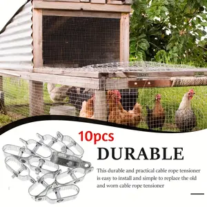 Heavy Duty Wire Tensioner Tool 10-Piece Set - 90mm Stainless Steel Wire Tensioner, Suitable for Sunshade Sails, Electric Grids, and Vineyard Trellises | Anti-corrosion Adjustable Cable Puller with Ratchet Lock (Farm/Garden/Greenhouse Hardware)