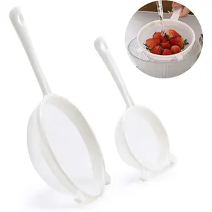 Kefir Strainer Set, 2-Size Plastic Non-Metal Sieve with Fine Mesh for Kefir Grains, Milk Kefir, Water Kefir & Kombucha - Durable,  Grade & Easy Clean
