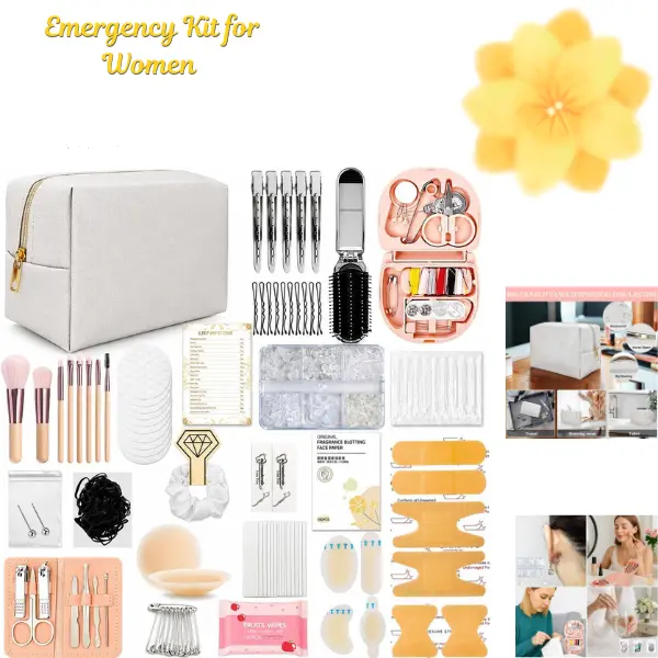 50+ Piece Emergency Kit for Women | Bridal Emergency Survival Kit | Wedding Day Essentials Bag with Beauty & Fashion Accessories | Mini Purse Emergency Kit for Brides, Travel & Special Events