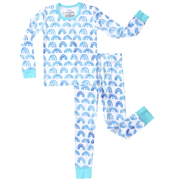 Bamboo Two Piece Pajamas Sets for Toddler Boys Girls, Temp-Sensing Long Sleeves Babys Kids 2pcs Pjs Sleepwear 18M-5Y Sets for All Season