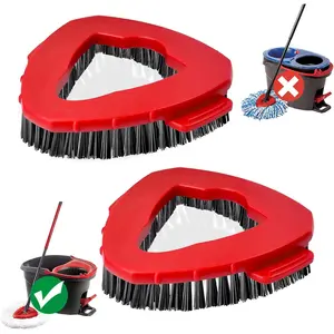Scrub Brush, 2 Pcs Spin Mop Scrub Brush Head Compatible for EasyWring 1-Tank System, Hard Bristle Cleaning Brush for Bathroom, Kitchen, Tub and Tile