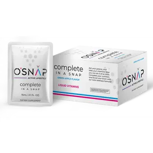 O'snaps COMPLETE IN A SNAP One Months Supply 28 Servings Multi-Vitamin with Organic Superfoods & NeuroFactor® Green Apple Flavor