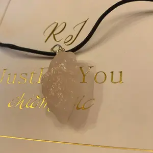 Rose Quartz Arrowhead Necklace - Simple Design with Black Cord