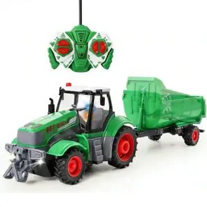 Remote Control Tractor Trailer Truck Set, Indoor Outdoor Play, Rechargeable Batteries, Durable and Safe, Best Gift for Kids Aged 6+