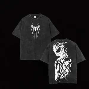 Spidey-Man Inspired Oversized Washed Tee – Retro Superhero Vibes for Urban Streetwear