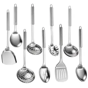 Stainless Steel Cooking Utensils Set, 1 Set Durable Kitchen Tools, Ideal for Home & Restaurant Use, Kitchenware Stainless Steel, Kitchen Utensils Set