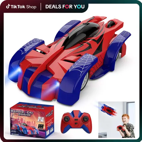Aiencsai Aomifmik Unisex Remote Control RC Car - Wall-Climb Action, 360° Rotating, Headlight, Recharge & Go RC Vehicle Toy Set Gift Kit for Boys 4-12 Year Olds (Toys for Boys),familyfun