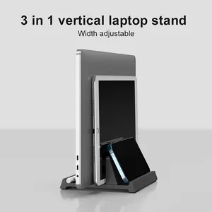 Laptop standing stand, desktop computer adjustable storage stand, three-in-one office storage rack, external monitor base, iPad tablet stand, suitable for Macbook Air/Pro, Lenovo, HP, Dell Acer computer support stand, 11-17 inches