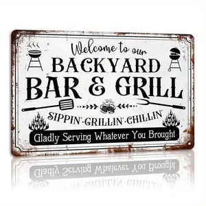 Vintage Metal Iron Tin Sign Wall Art - 2 Sizes, Retro Style Home Decorations, Backyard Decor, Outdoor Decor, Living Room Decorations, Farmhouse Party Plaque Gift