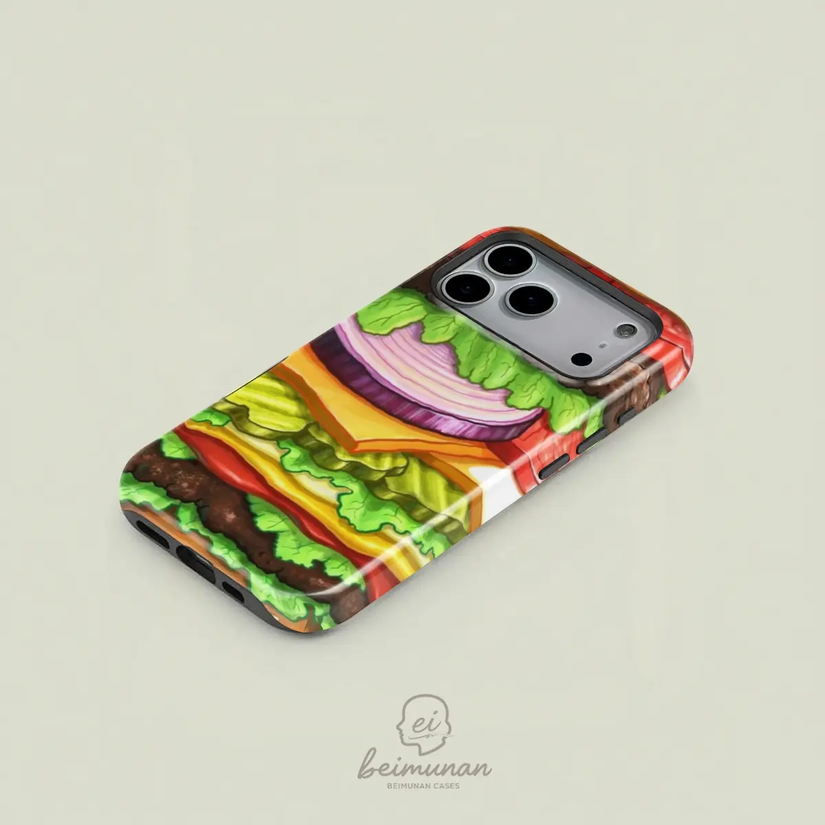 1PC Spongebob Hamburger Print Phone Case， Rugged Shockproof 2in1 Protective Shell for iPhone 17 16 15 14 13 12 Pro Max， Samsung Galaxy S26 S25 S24 S23 S22 Ultra Series Holiday Gift Minimalist Fashion Case