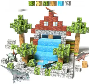 Magnetic Blocks, 108PCS Magnetic Building Block with 6 Dinosaur Toys for Kids, Toddler Stacking STEM Toys for Boys & Girls 3-5 4-8 5-7 Year Old, Sensory Christmas Birthday Gift for Age 3+ Kids