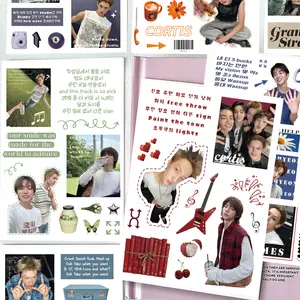 8 Sheets Pre-cut Kpop Boy Group C0RTIS Stickers, Trendy Ins Style, Journal Collage Supplies, Waterproof Stickers