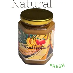 A&J Jamming Kitchen Banana & Peach Jam Natural - Packaged and Distributed by A& J Jamming Kitchen - Flavor for Breakfast and Spread - Healthy Nutritious Option