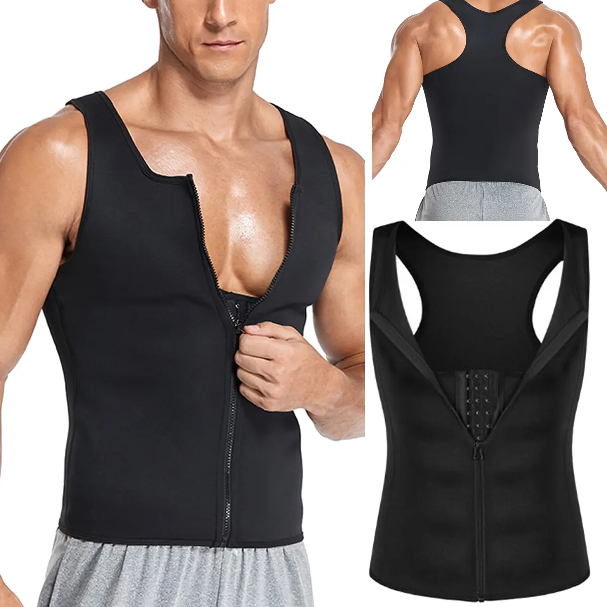 Men's Compression Tank Top Vest - Compression Shirt, Tummy Control Body Shaper Girdle, Wicking Breathable Tight Undershirt for Fitness, Sports Workout Athletic Activewear, Men's Compression Shirts