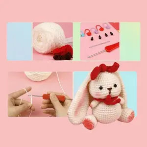 Beginner Crochet Kit with Turtle Design, DIY Knitting Material Set, Includes Tutorial Video, Random Accessory Colors, Model Ya-Bas009
