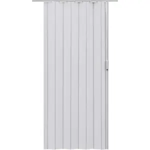 PVC Folding Door, Accordion Door, 36" X 80", Multifold Bifold Closet Doors with for Bedrooms,Home,Office(Light Gray)