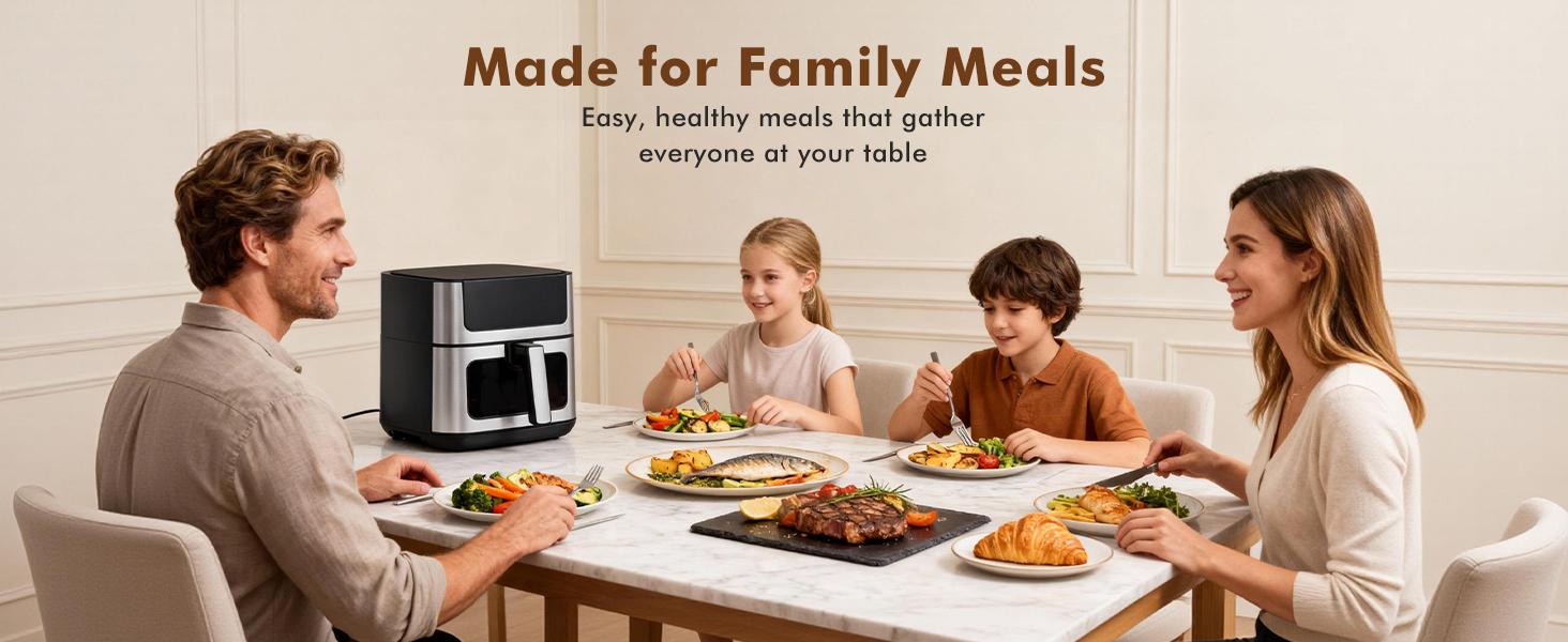 Sweetcrispy 6.34QT Air Fryer with Window 8 Food Presets 400°F Max Heat 90-Min Timer Nonstick Dishwasher-Safe Basket for Air Fry Roast Reheat Bake Stainless Steel Sweetcrispy 6.34QT Air Fryer with Window 8 Food Presets 400°F Max Heat 90-Min Timer Nonstick Dishwasher-Safe Basket for Air Fry Roast Reheat Bake Stainless Steel