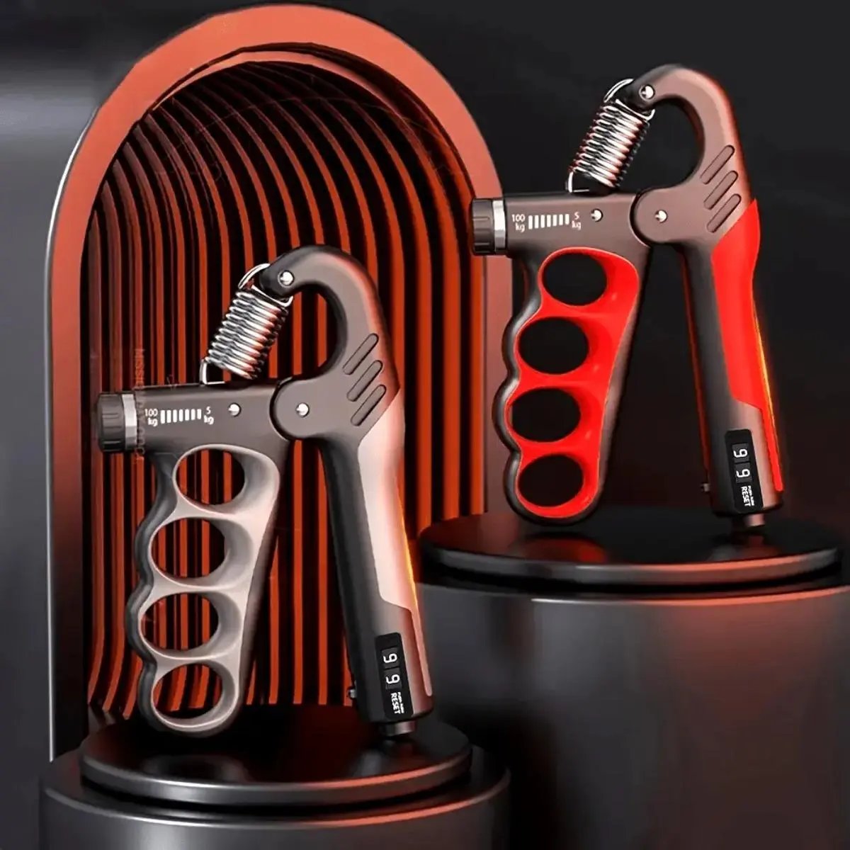 Adjustable Hand Gripper with 5-100kg Resistance & Counter, Ergonomic TPR & Steel Grip for Muscle Strength, Home Gym, and Gym Training, Hand Strengthening Devices, Strength Training, Fitness Training
