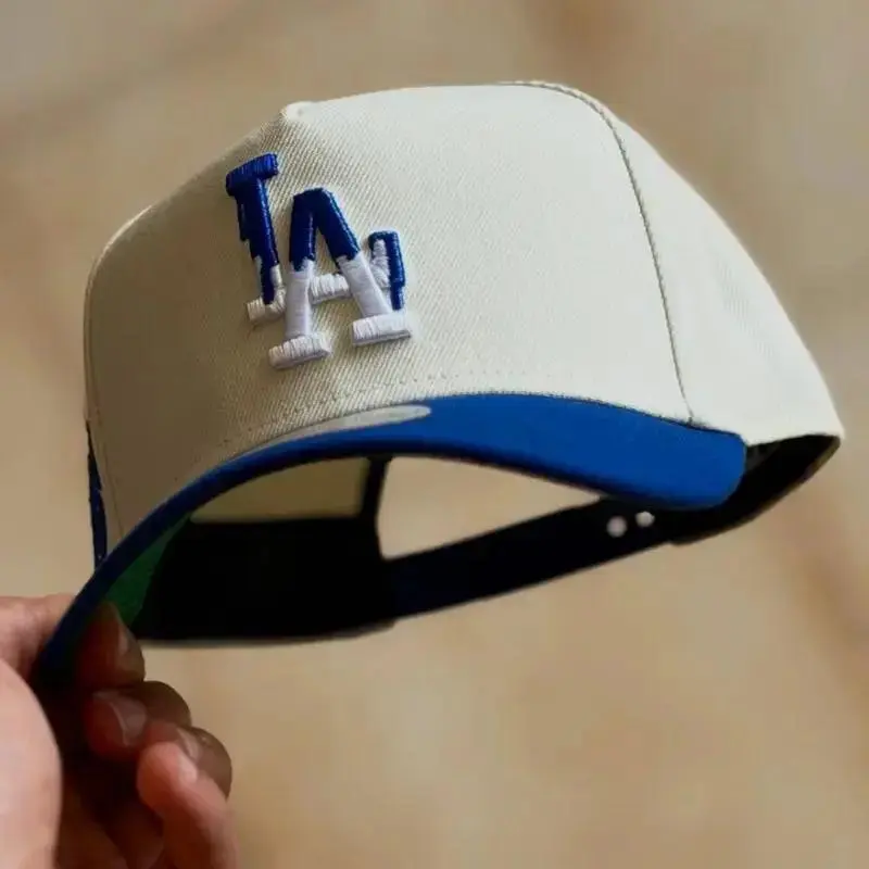 New Era MLB  LA Dodgers White Blue Premium Snapback Baseball Hat Embroidered Logo Anniversary Collection Adjustable Cap