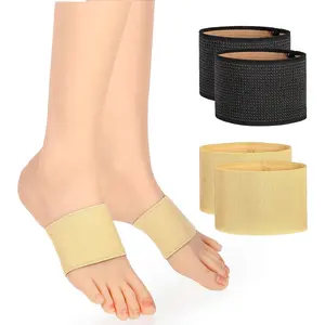 Qianyu 4 Pcs Copper Arch Support Sleeves Sturdy Arch Support Braces Plantar Brace Compression Bands Copper Infused Wrap Straps Supports Bands for Women Men Foot Care Flat & Fallen Arches High Arches