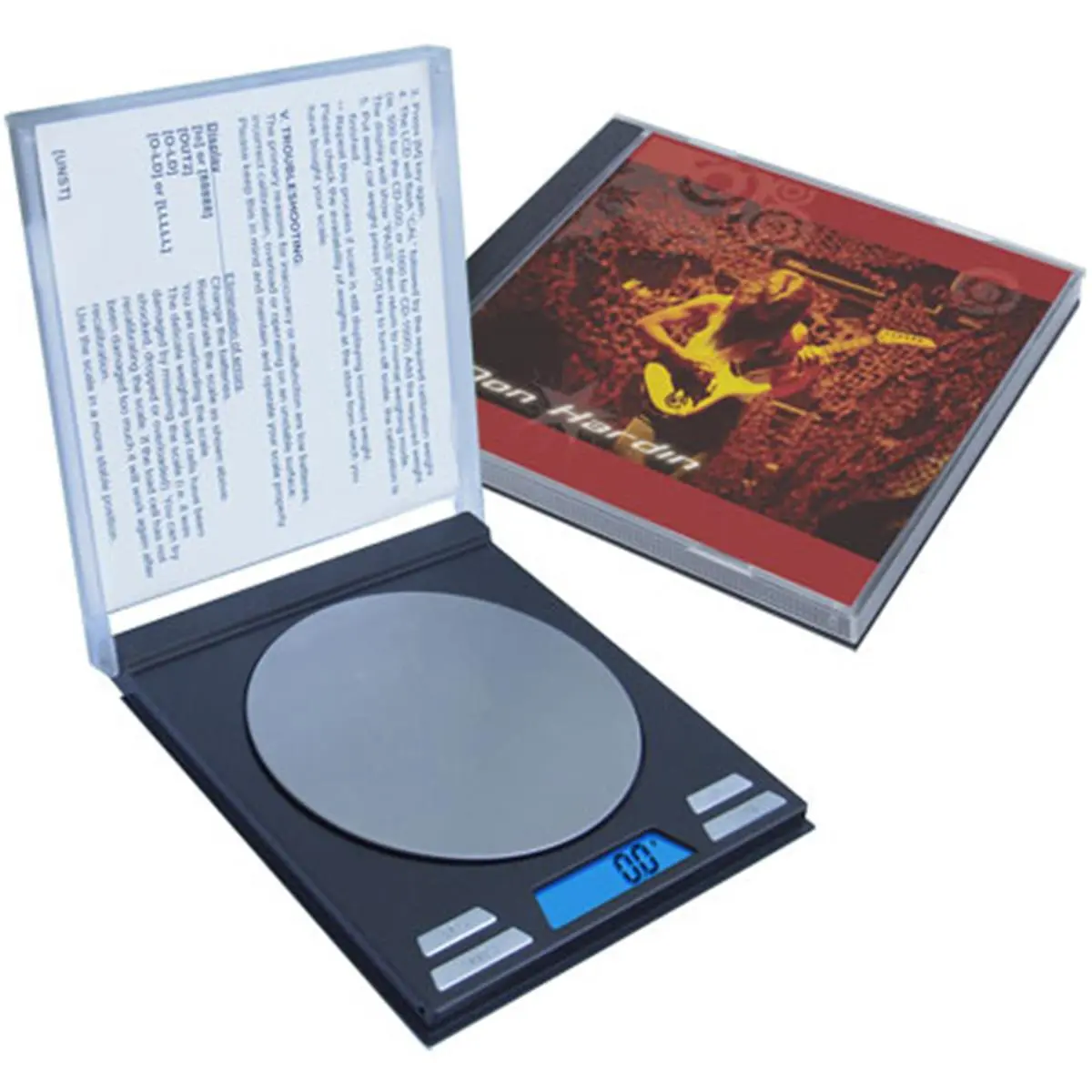 American Weigh Slim Digital CD Weighing Scale - 500x0.1g g Scale, 5 CD Insert Styles, Home Use, Includes Vinyl Pouch, Large Backlit LCD, Grams Scale