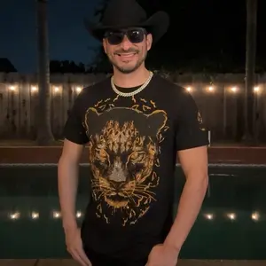 Rhinestone Casual T-shirt (Slim fit/Stretch)