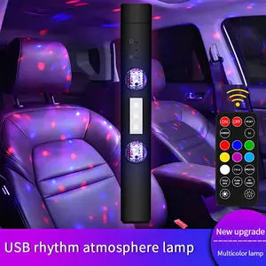 Wireless USB Car LED Ambient Lights – Rechargeable RGB Interior Lamp with Remote, Music Sync & Built-in Battery for Car Decoration truck stuff