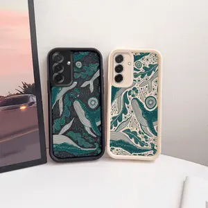 Vintage Deep Sea Whale Phone Case Suitable for Samsung Galaxy S26 S25 S24 S23 S22 S21 Fe Plus Ultra A13 A14 A15 A16 A17 A33 A34 A35 A36 A52 A53 A54 Note20 Edge Anti-Drop Full Cover Black Phone Case