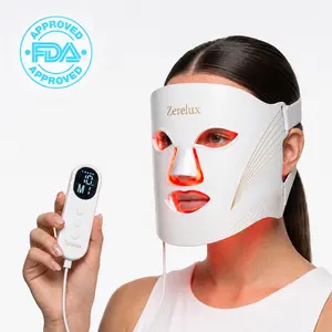 Zerelux red light therapy mask, 7 lighting modes including 630nm red light and 850nm near-infrared light, 2000mAh rechargeable controller, unique zoning care mode, suitable for home and travel use at any time Facial Beauty Instrument