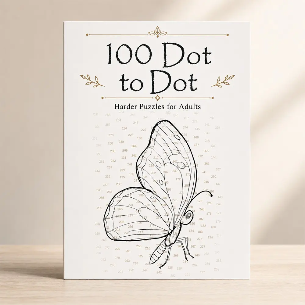 Teenage High Difficulty Number Connect Book, 100 Points Dot to Dot Puzzle, Stress Relief Activity Book, English Edition Paperback