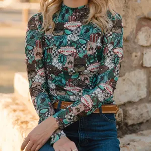 Viva Las Cowgirl mesh top